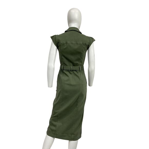 Paige 'Jaxsyn' Green Cotton Midi Dress Size 2 - Picture 3 of 5